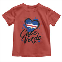 Cape Verde Flag Heart Toddler T Shirt Cabo Verde Pride Verdean Love