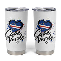 Cape Verde Flag Heart Tumbler Cup Cabo Verde Pride Verdean Love