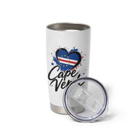 Cape Verde Flag Heart Tumbler Cup Cabo Verde Pride Verdean Love