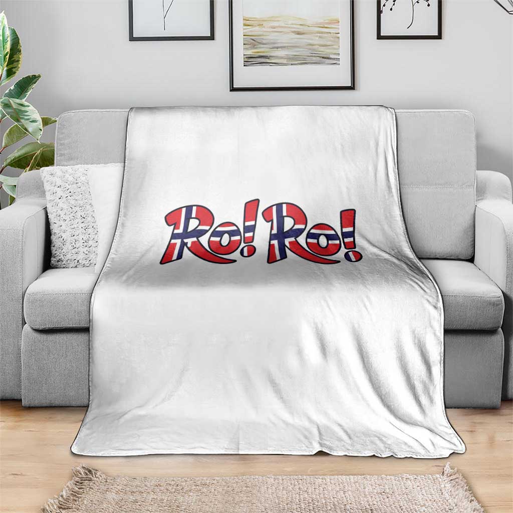Funny Norway Flag Ro Ro Typography Graphic Throw Blanket Norge Norwegian Flag Football Fans