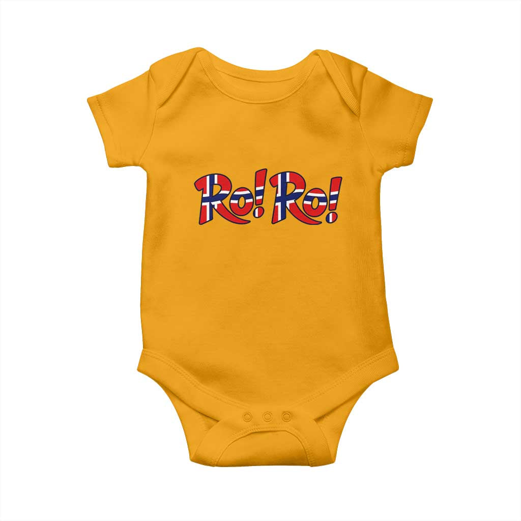Funny Norway Flag Ro Ro Typography Graphic Baby Onesie Norge Norwegian Flag Football Fans