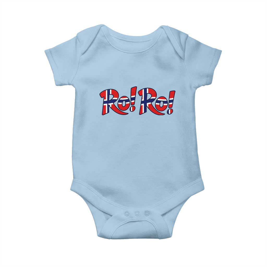 Funny Norway Flag Ro Ro Typography Graphic Baby Onesie Norge Norwegian Flag Football Fans