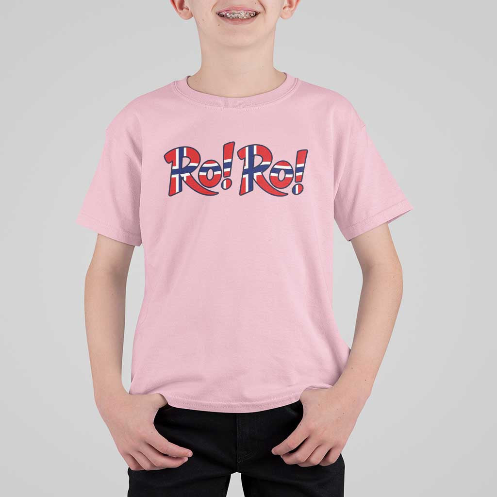 Funny Norway Flag Ro Ro Typography Graphic T Shirt For Kid Norge Norwegian Flag Football Fans