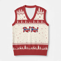 Funny Norway Flag Ro Ro Typography Graphic V-Neck Knit Sweater Vest Norge Norwegian Flag Football Fans