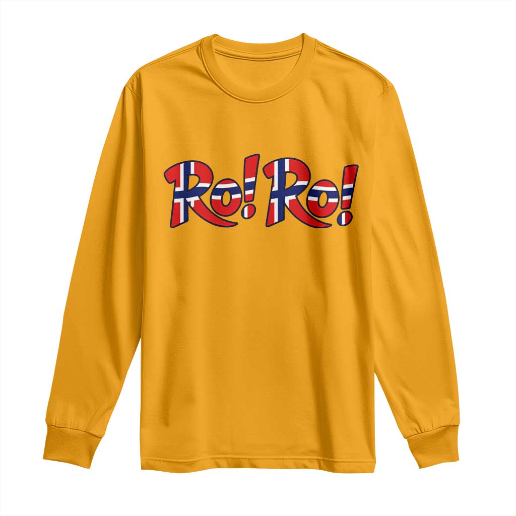 Funny Norway Flag Ro Ro Typography Graphic Long Sleeve Shirt Norge Norwegian Flag Football Fans
