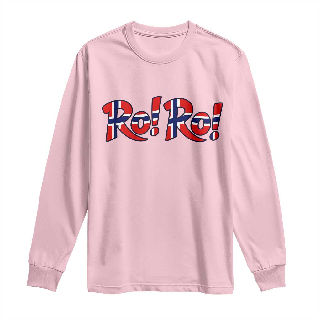 Funny Norway Flag Ro Ro Typography Graphic Long Sleeve Shirt Norge Norwegian Flag Football Fans
