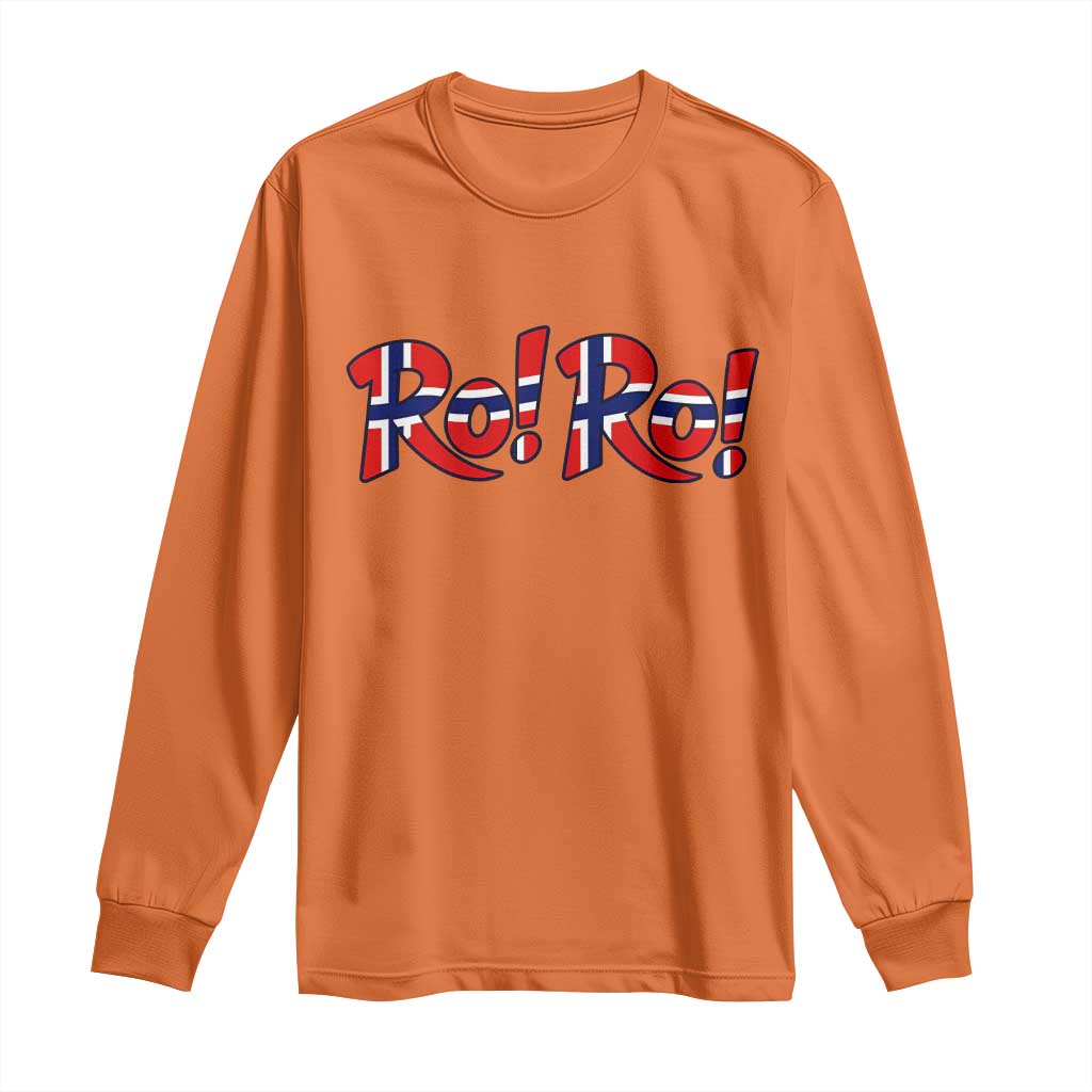 Funny Norway Flag Ro Ro Typography Graphic Long Sleeve Shirt Norge Norwegian Flag Football Fans