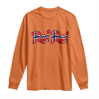 Funny Norway Flag Ro Ro Typography Graphic Long Sleeve Shirt Norge Norwegian Flag Football Fans