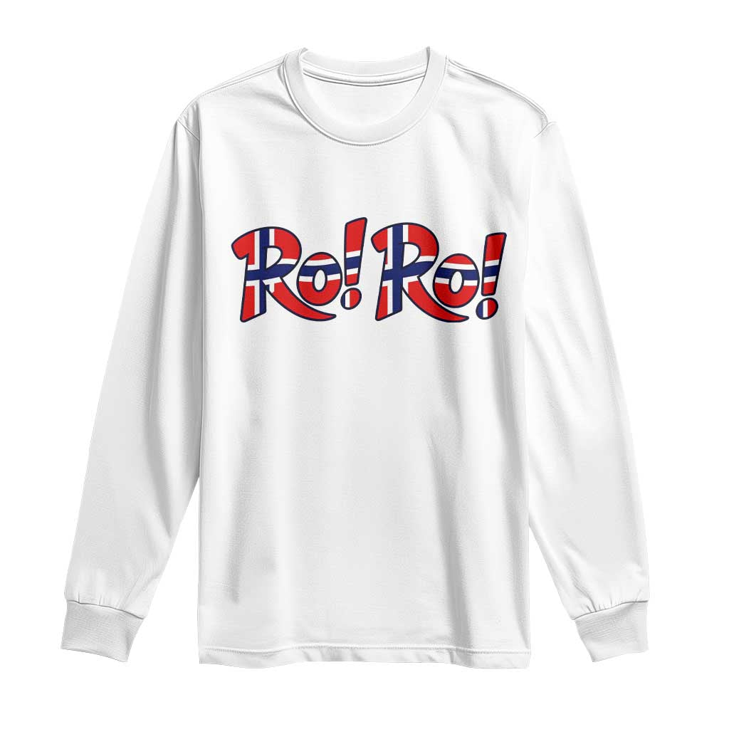 Funny Norway Flag Ro Ro Typography Graphic Long Sleeve Shirt Norge Norwegian Flag Football Fans