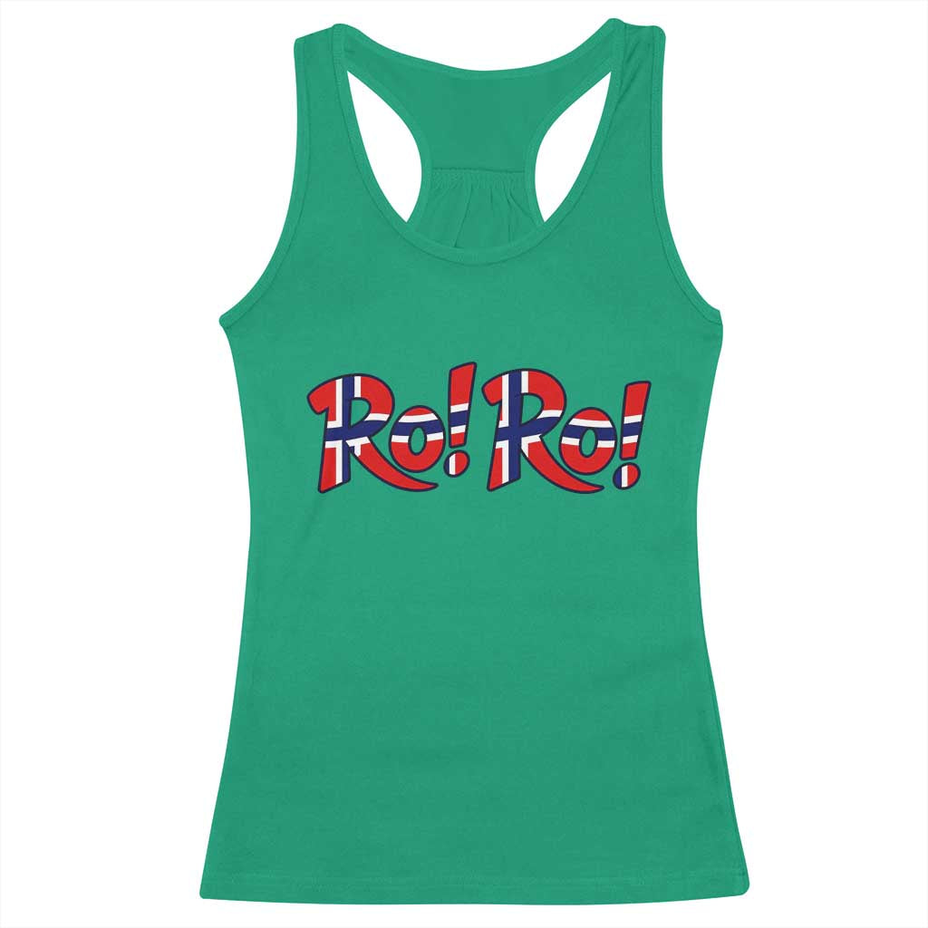 Funny Norway Flag Ro Ro Typography Graphic Racerback Tank Top Norge Norwegian Flag Football Fans