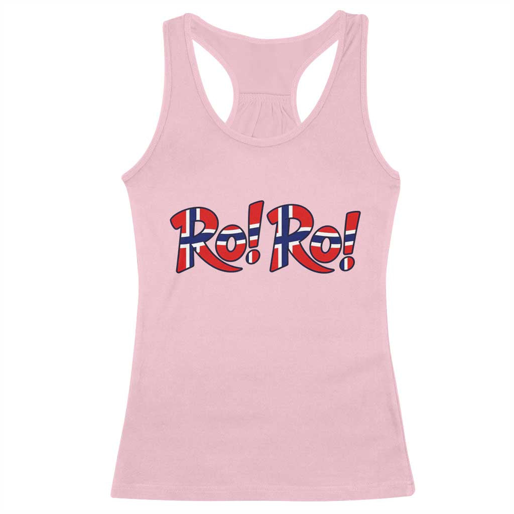 Funny Norway Flag Ro Ro Typography Graphic Racerback Tank Top Norge Norwegian Flag Football Fans