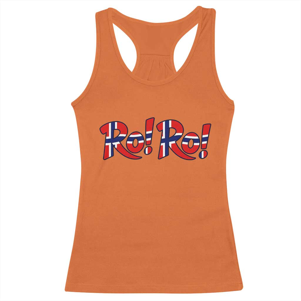 Funny Norway Flag Ro Ro Typography Graphic Racerback Tank Top Norge Norwegian Flag Football Fans