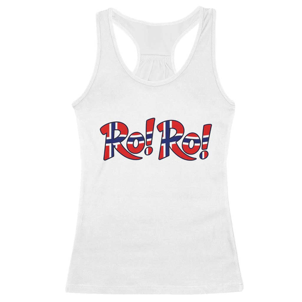 Funny Norway Flag Ro Ro Typography Graphic Racerback Tank Top Norge Norwegian Flag Football Fans