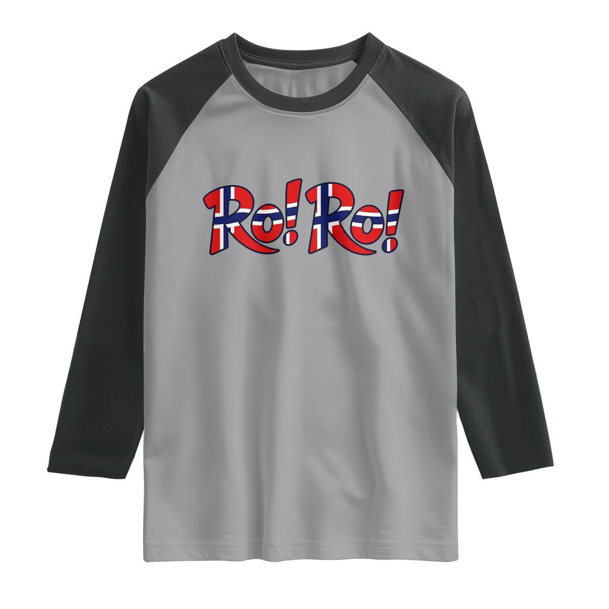 Funny Norway Flag Ro Ro Typography Graphic Raglan Shirt Norge Norwegian Flag Football Fans