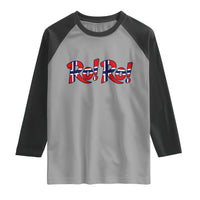 Funny Norway Flag Ro Ro Typography Graphic Raglan Shirt Norge Norwegian Flag Football Fans
