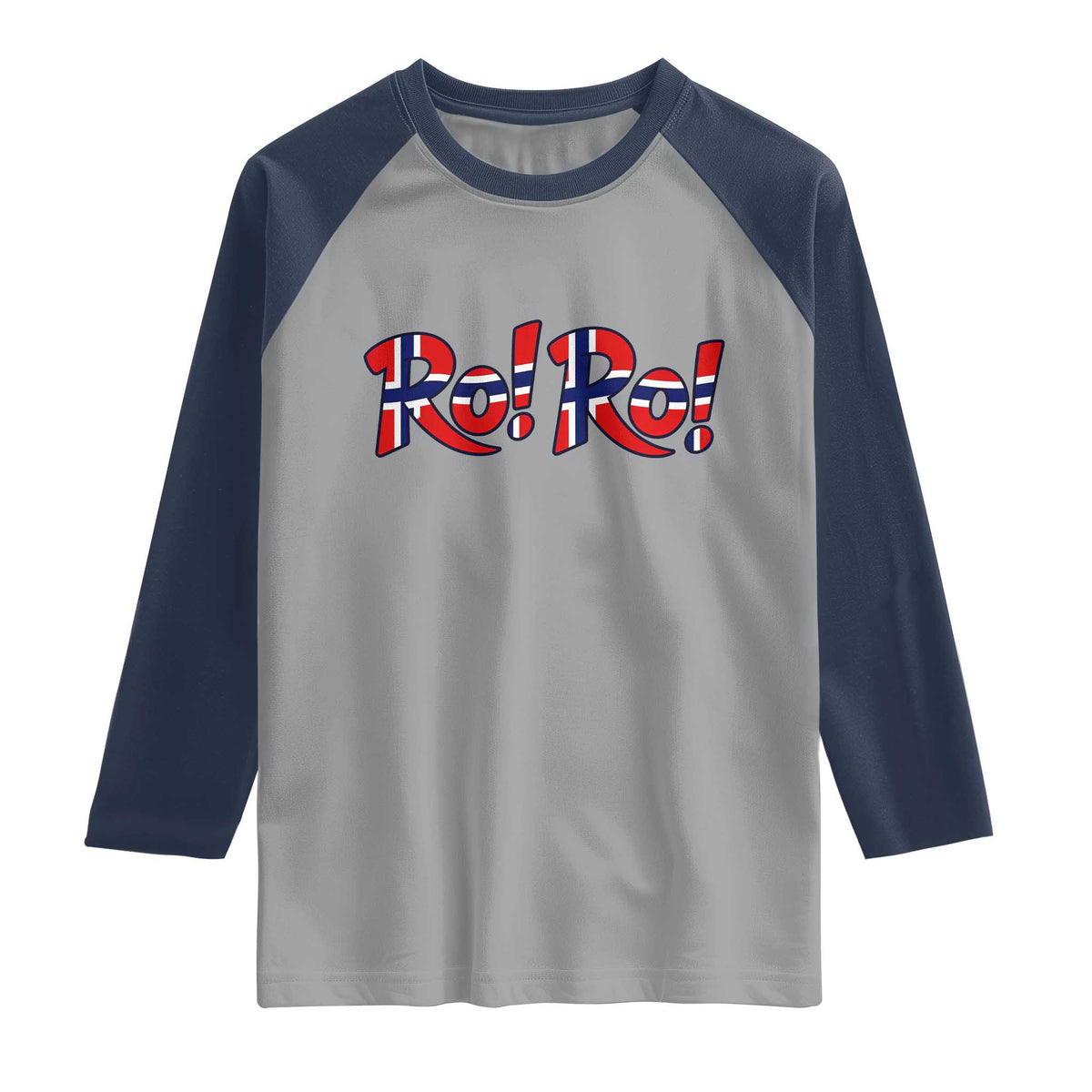 Funny Norway Flag Ro Ro Typography Graphic Raglan Shirt Norge Norwegian Flag Football Fans