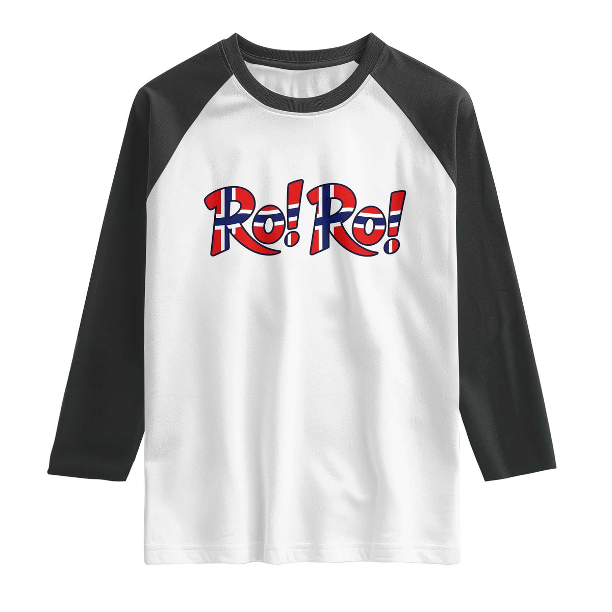 Funny Norway Flag Ro Ro Typography Graphic Raglan Shirt Norge Norwegian Flag Football Fans