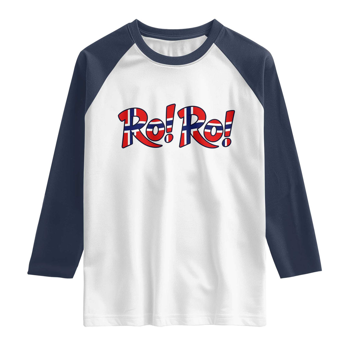 Funny Norway Flag Ro Ro Typography Graphic Raglan Shirt Norge Norwegian Flag Football Fans
