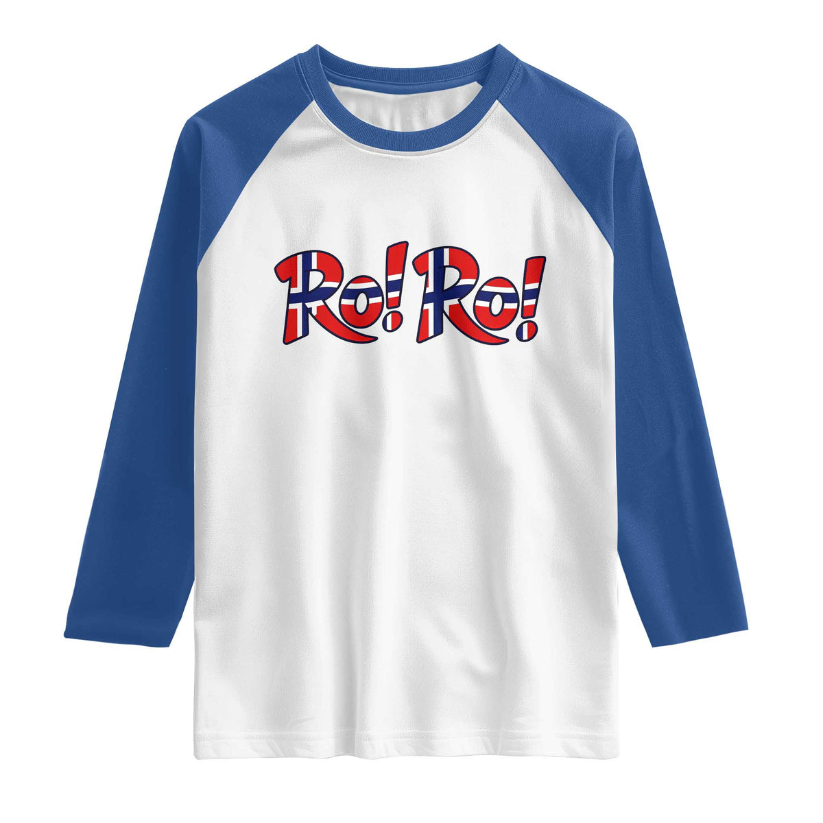 Funny Norway Flag Ro Ro Typography Graphic Raglan Shirt Norge Norwegian Flag Football Fans