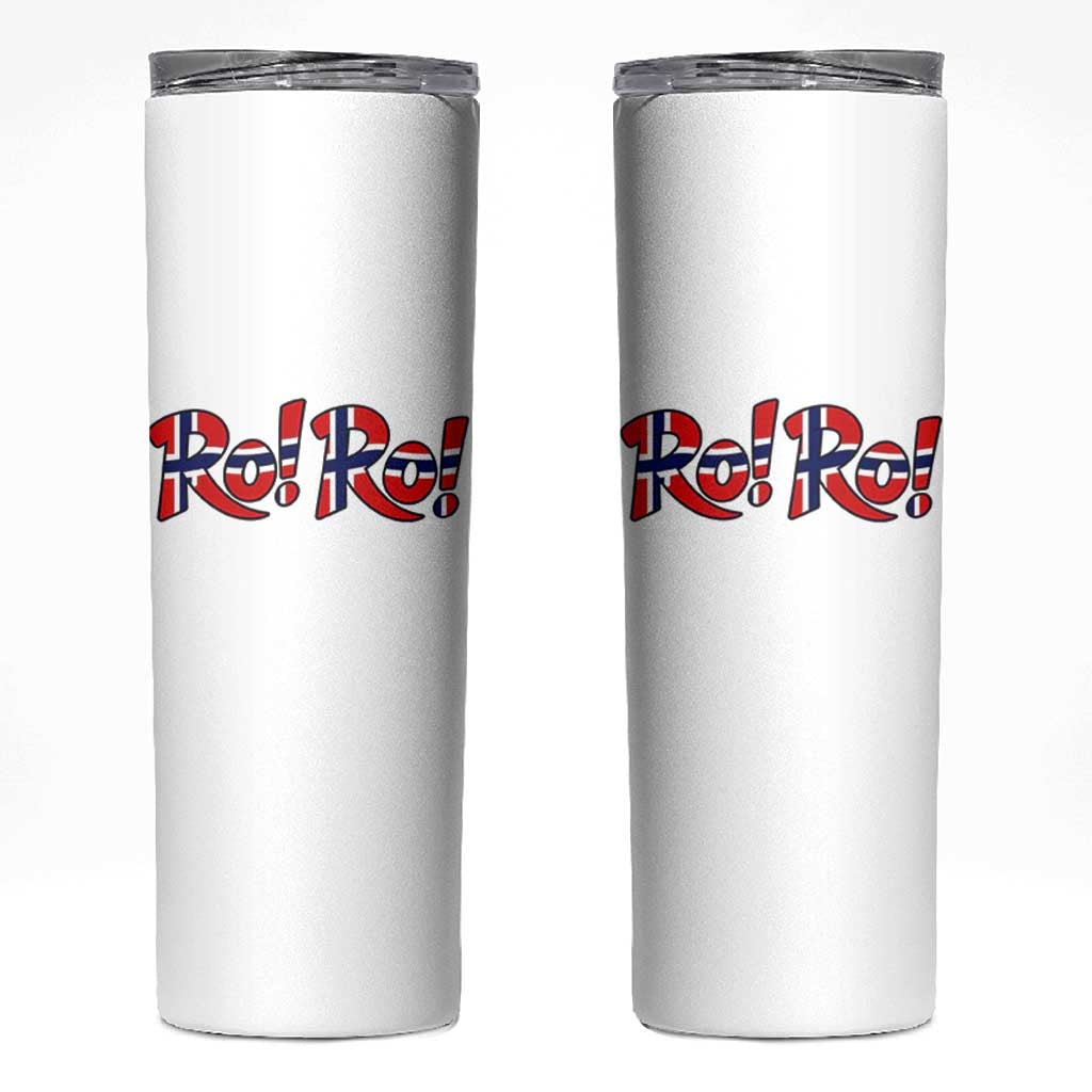 Funny Norway Flag Ro Ro Typography Graphic Skinny Tumbler Norge Norwegian Flag Football Fans
