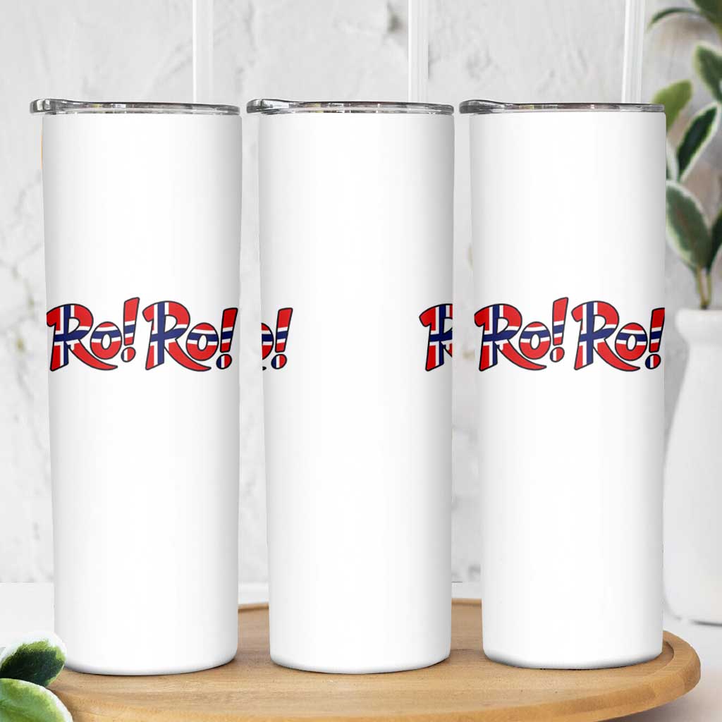 Funny Norway Flag Ro Ro Typography Graphic Skinny Tumbler Norge Norwegian Flag Football Fans