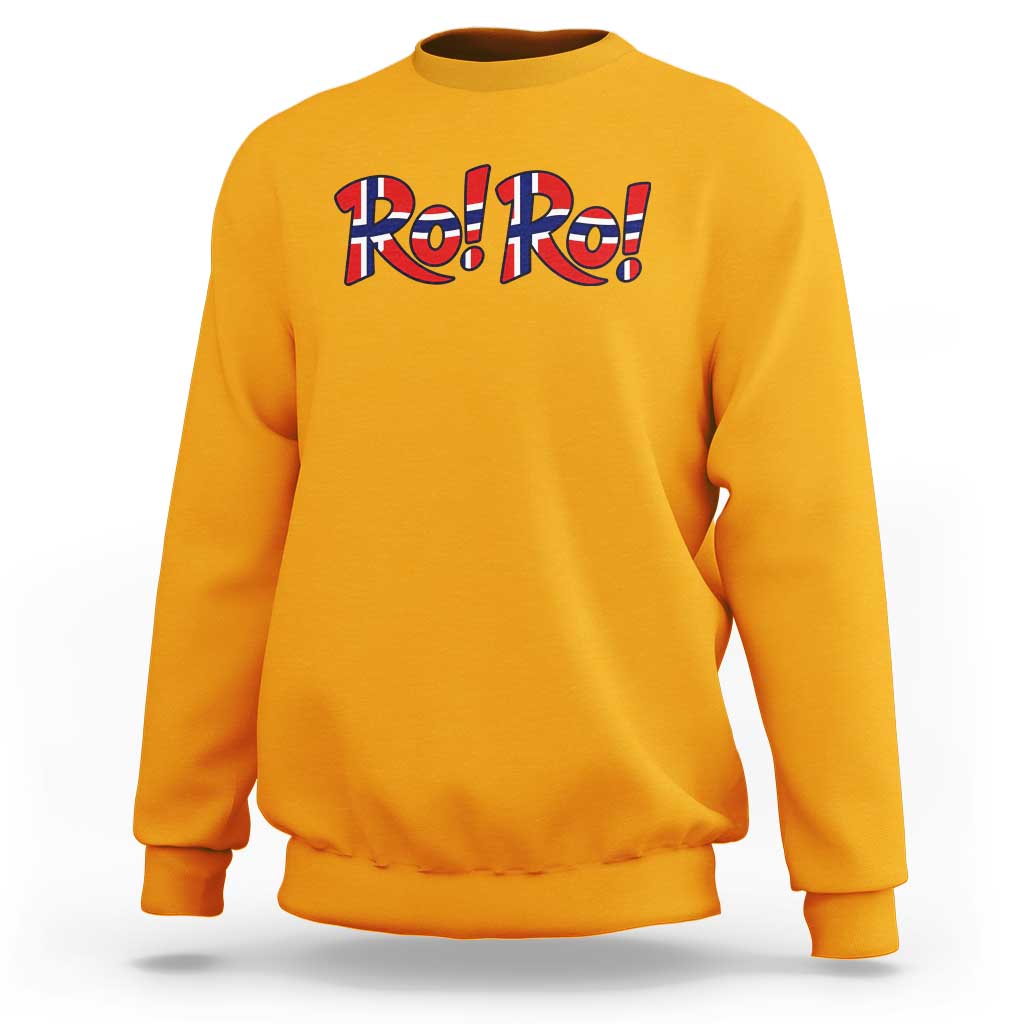 Funny Norway Flag Ro Ro Typography Graphic Sweatshirt Norge Norwegian Flag Football Fans
