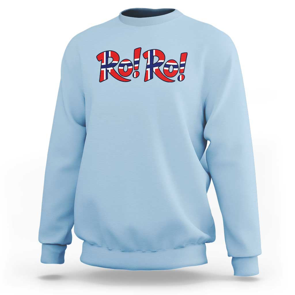 Funny Norway Flag Ro Ro Typography Graphic Sweatshirt Norge Norwegian Flag Football Fans