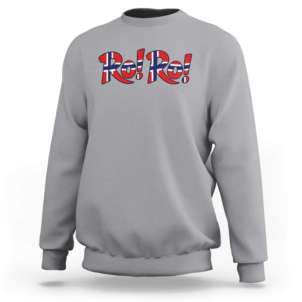 Funny Norway Flag Ro Ro Typography Graphic Sweatshirt Norge Norwegian Flag Football Fans