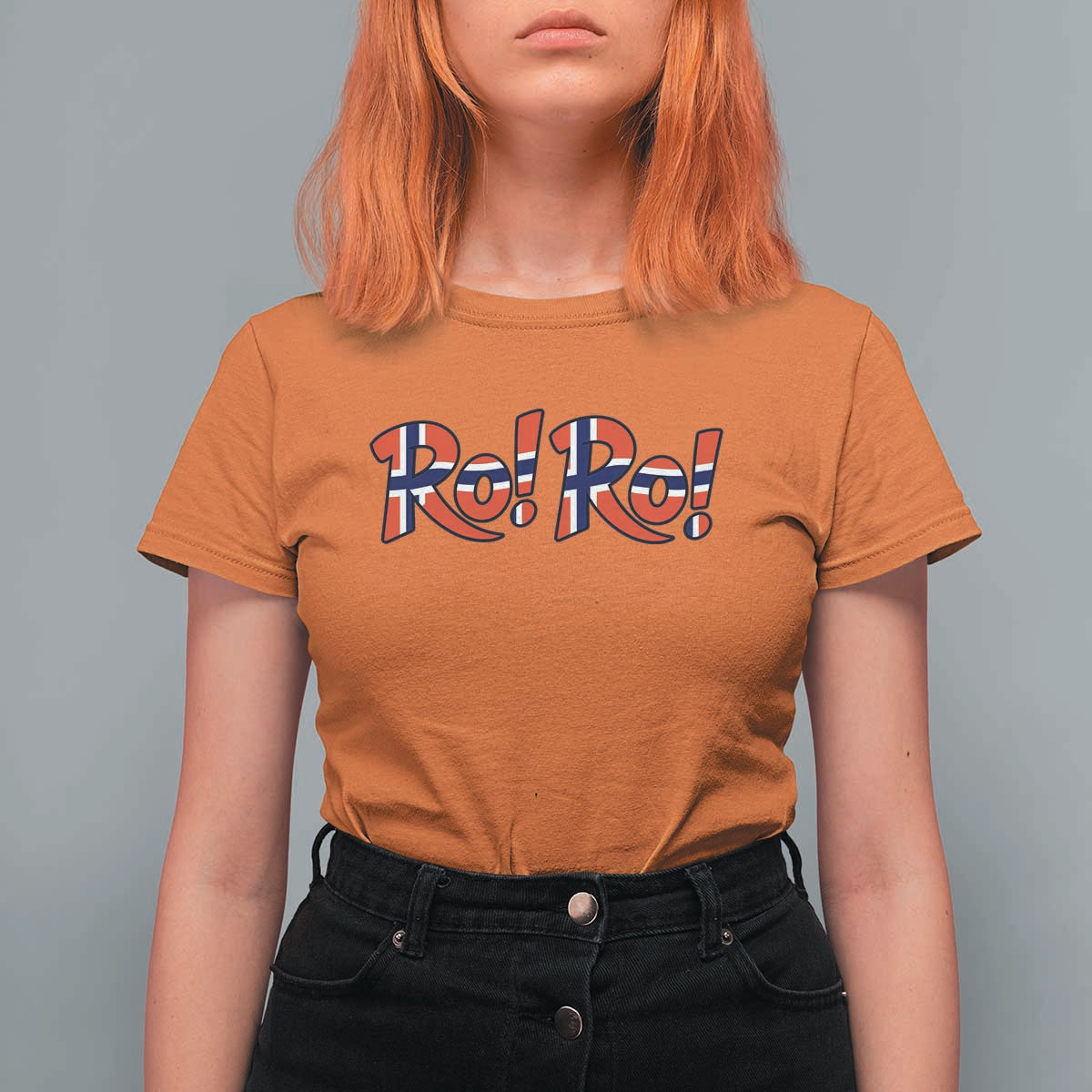 Funny Norway Flag Ro Ro Typography Graphic T Shirt For Women Norge Norwegian Flag Football Fans