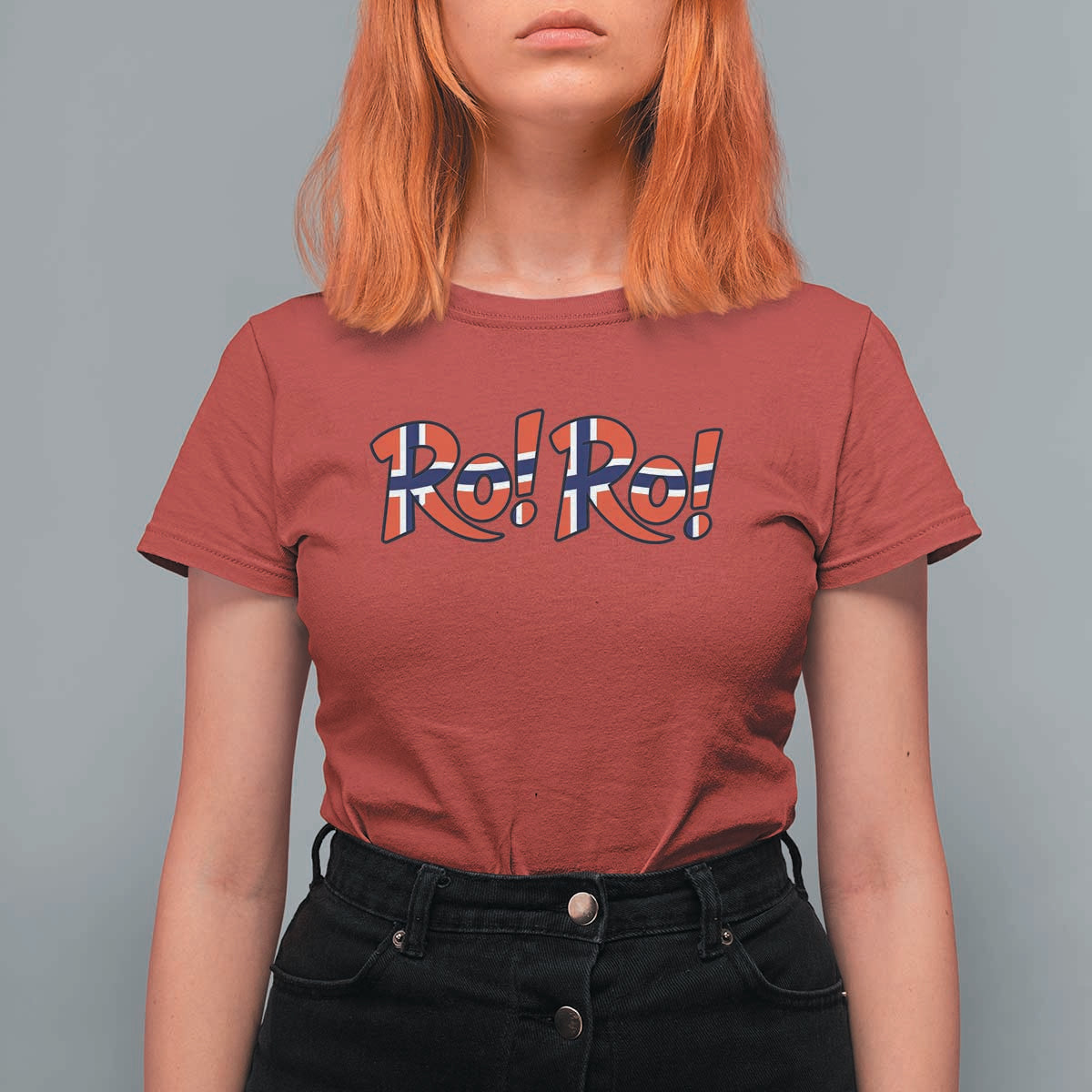 Funny Norway Flag Ro Ro Typography Graphic T Shirt For Women Norge Norwegian Flag Football Fans