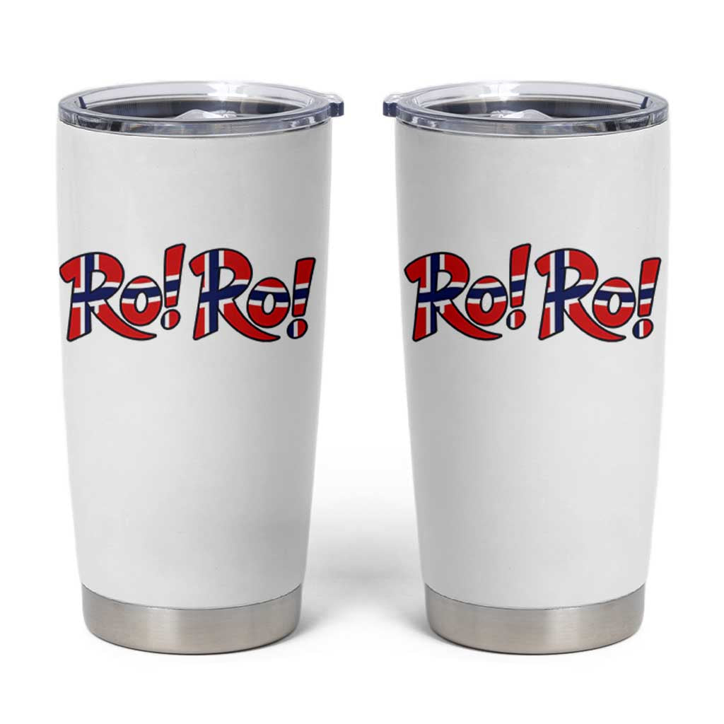 Funny Norway Flag Ro Ro Typography Graphic Tumbler Cup Norge Norwegian Flag Football Fans