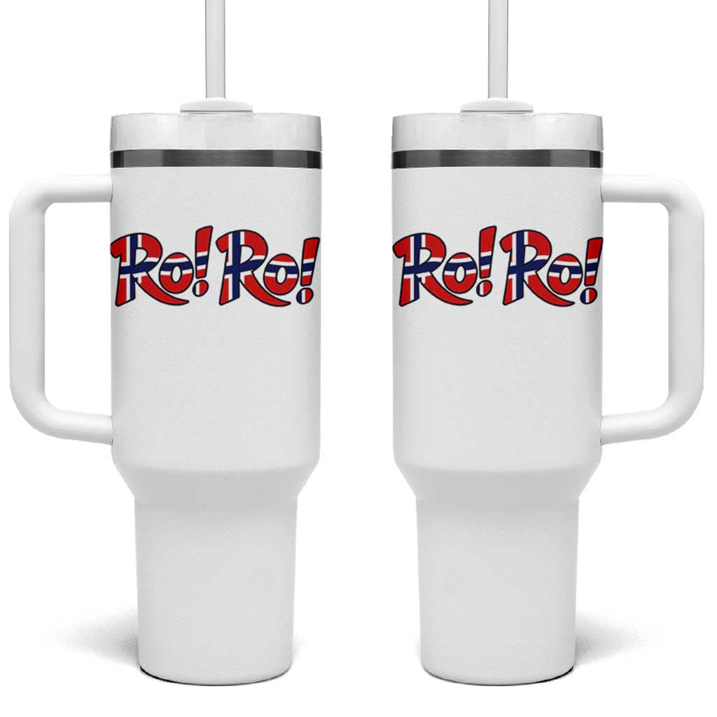 Funny Norway Flag Ro Ro Typography Graphic Tumbler With Handle Norge Norwegian Flag Football Fans