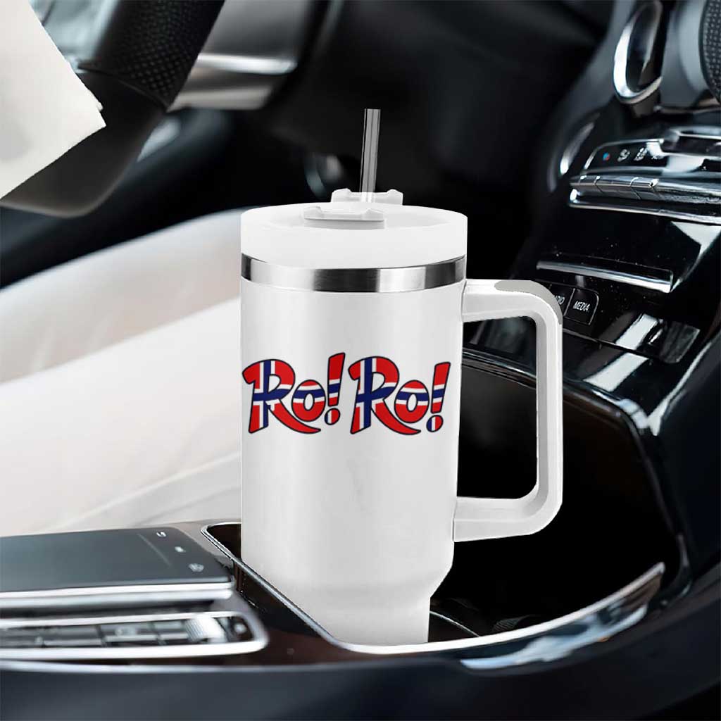 Funny Norway Flag Ro Ro Typography Graphic Tumbler With Handle Norge Norwegian Flag Football Fans