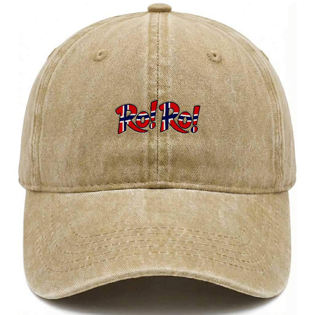 Funny Norway Flag Ro Ro Typography Graphic Washed Cotton Baseball Cap Norge Norwegian Flag Football Fans