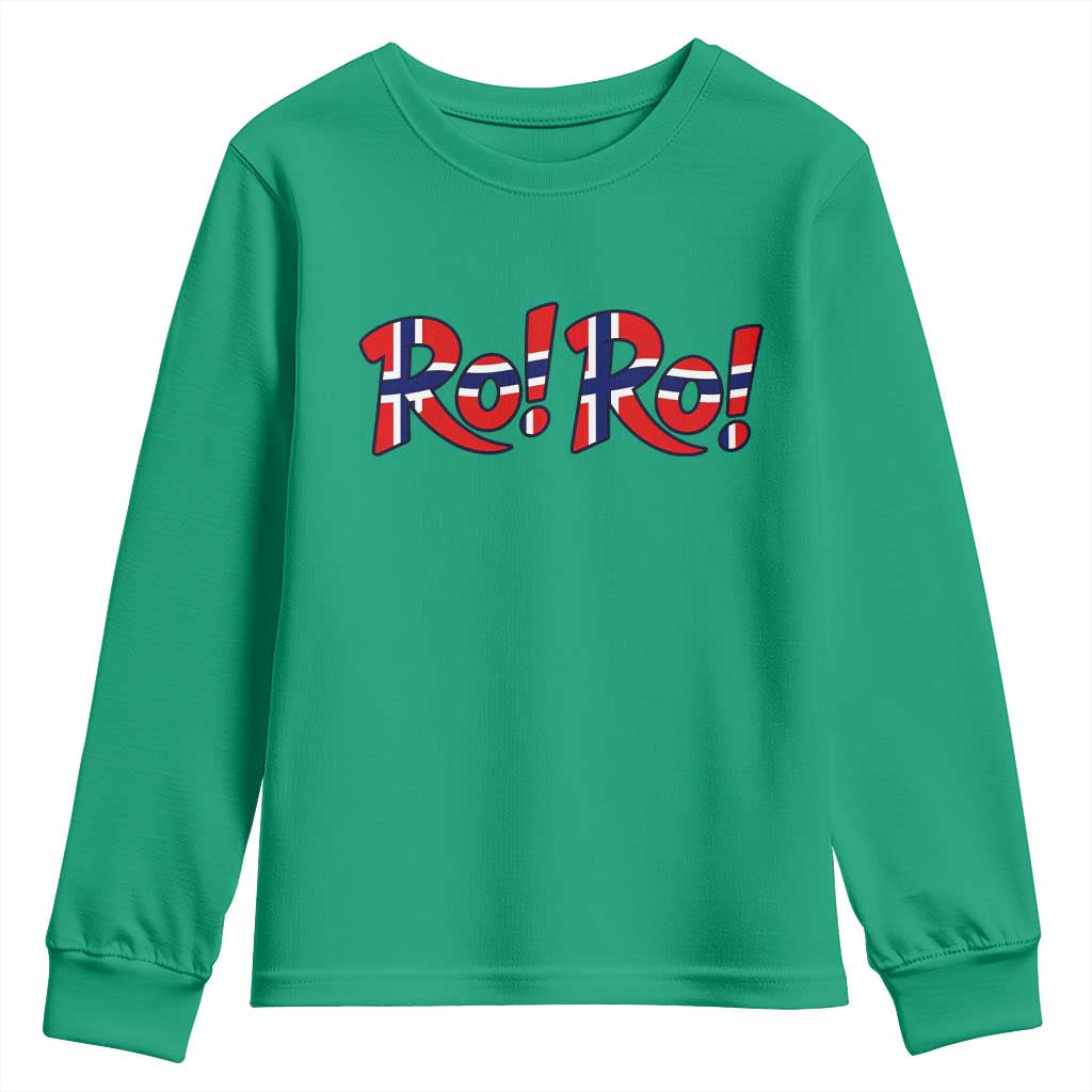 Funny Norway Flag Ro Ro Typography Graphic Youth Sweatshirt Norge Norwegian Flag Football Fans
