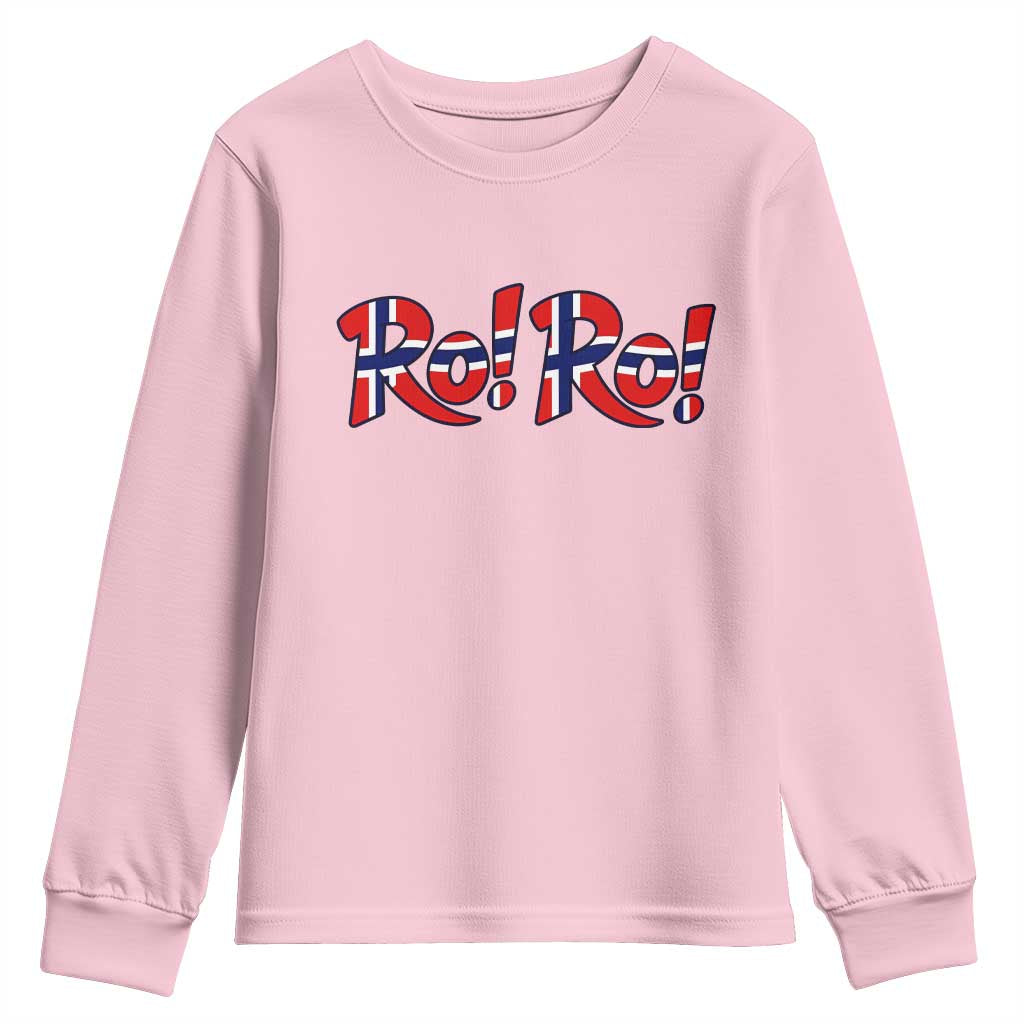 Funny Norway Flag Ro Ro Typography Graphic Youth Sweatshirt Norge Norwegian Flag Football Fans