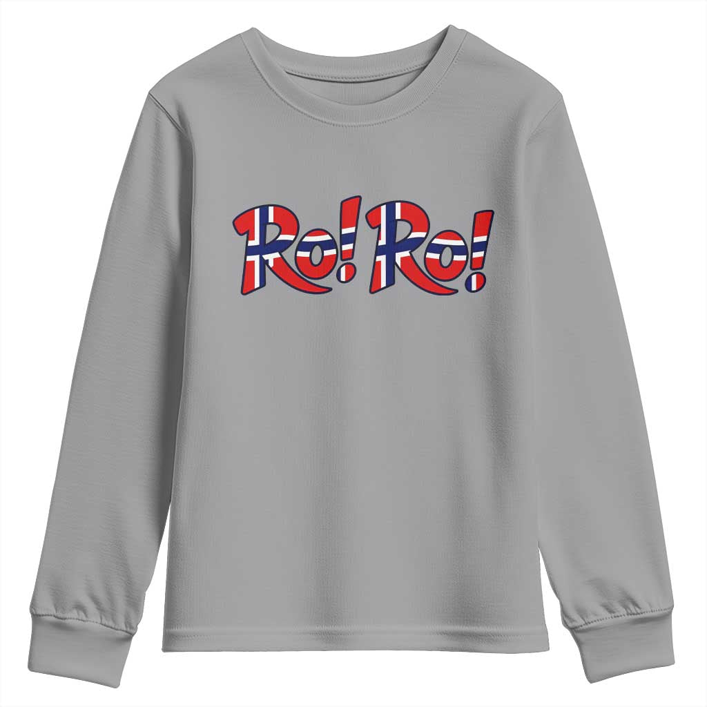 Funny Norway Flag Ro Ro Typography Graphic Youth Sweatshirt Norge Norwegian Flag Football Fans