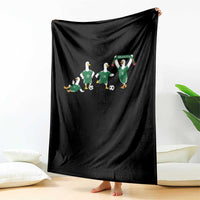 Funny Mexico Merlin the Duck Playing Soccer Graphic Throw Blanket Mexican Spirit Football Fans Cheer