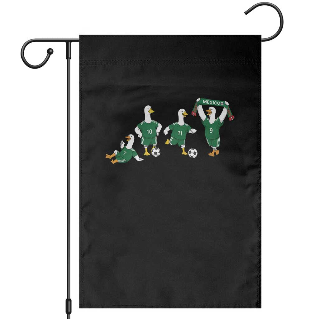 Funny Mexico Merlin the Duck Playing Soccer Graphic Garden Flag Mexican Spirit Football Fans Cheer