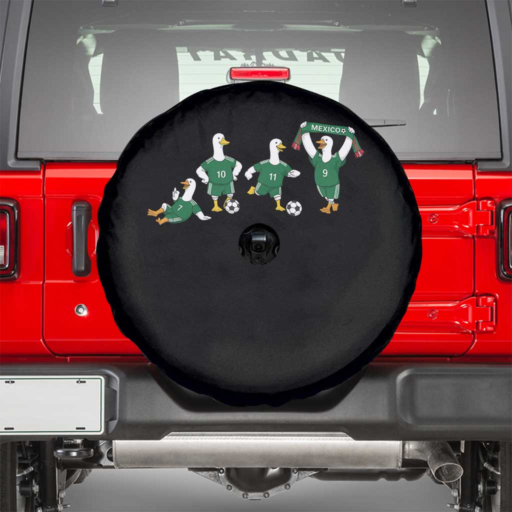 Funny Mexico Merlin the Duck Playing Soccer Graphic Spare Tire Cover Mexican Spirit Football Fans Cheer