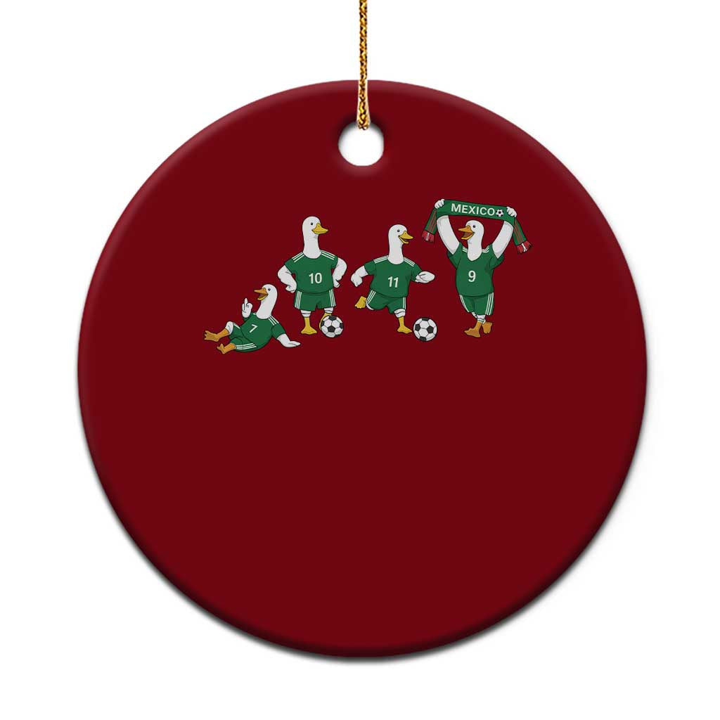 Funny Mexico Merlin the Duck Playing Soccer Graphic Ceramic Ornament Mexican Spirit Football Fans Cheer