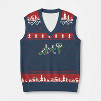 Funny Mexico Merlin the Duck Playing Soccer Graphic V-Neck Knit Sweater Vest Mexican Spirit Football Fans Cheer