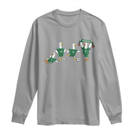 Funny Mexico Merlin the Duck Playing Soccer Graphic Long Sleeve Shirt Mexican Spirit Football Fans Cheer