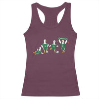 Funny Mexico Merlin the Duck Playing Soccer Graphic Racerback Tank Top Mexican Spirit Football Fans Cheer