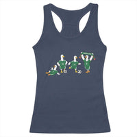 Funny Mexico Merlin the Duck Playing Soccer Graphic Racerback Tank Top Mexican Spirit Football Fans Cheer