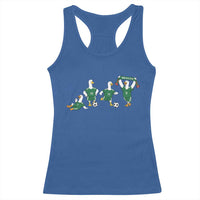 Funny Mexico Merlin the Duck Playing Soccer Graphic Racerback Tank Top Mexican Spirit Football Fans Cheer