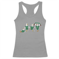 Funny Mexico Merlin the Duck Playing Soccer Graphic Racerback Tank Top Mexican Spirit Football Fans Cheer