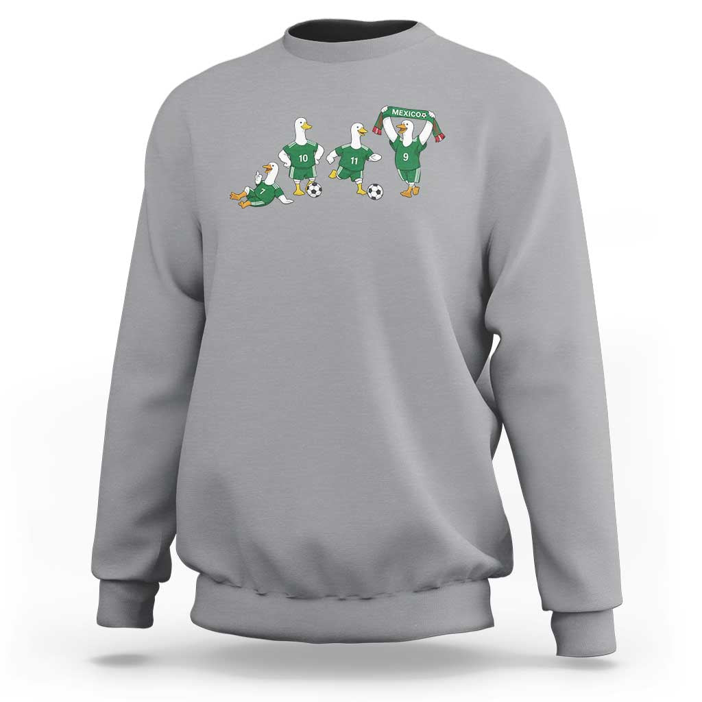 Funny Mexico Merlin the Duck Playing Soccer Graphic Sweatshirt Mexican Spirit Football Fans Cheer