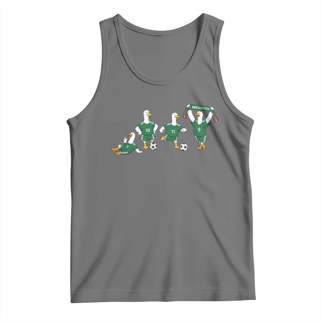 Funny Mexico Merlin the Duck Playing Soccer Graphic Tank Top Mexican Spirit Football Fans Cheer