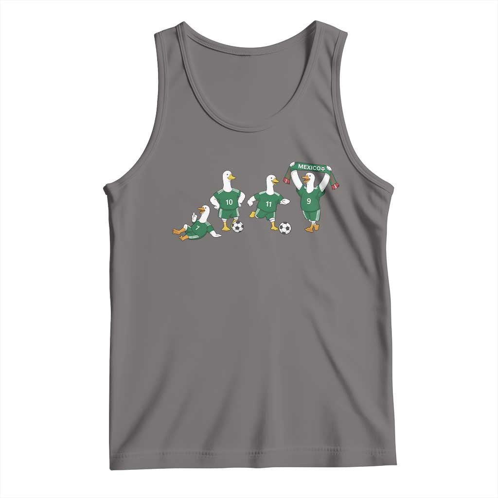 Funny Mexico Merlin the Duck Playing Soccer Graphic Tank Top Mexican Spirit Football Fans Cheer